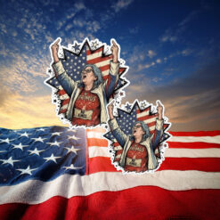 Aunt Sue American Flag Sticker