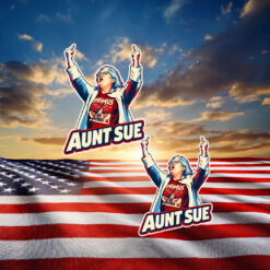 Aunt Sue Middle Finger Graphic Sticker