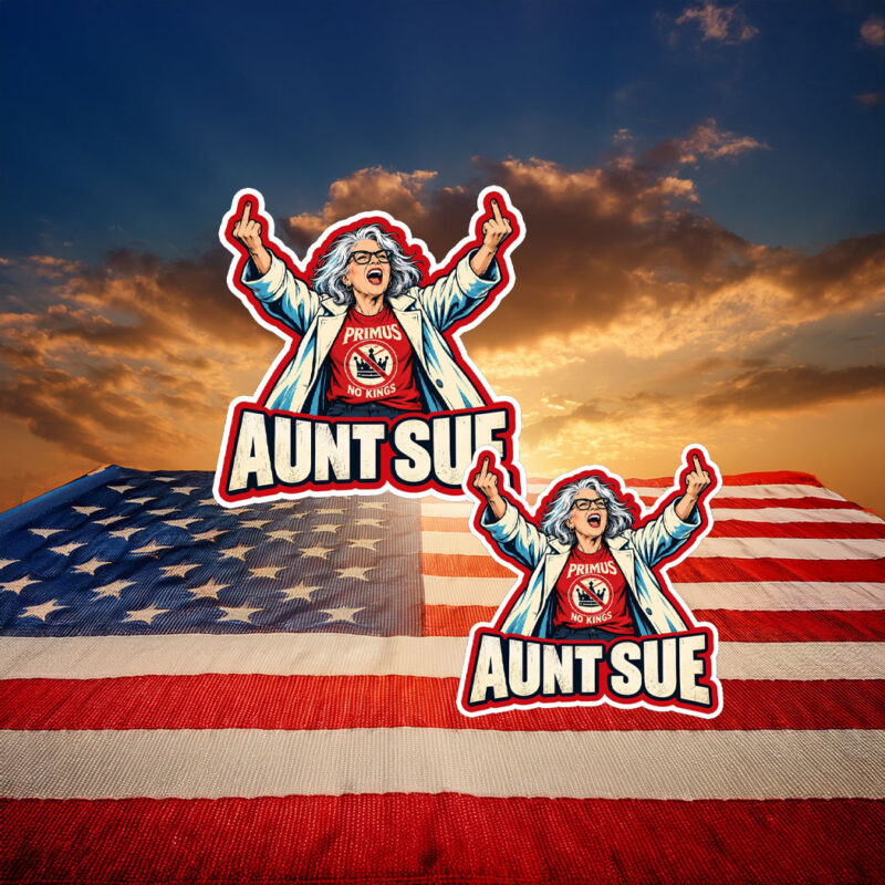 Aunt Sue Middle Finger Trump Rally Funny Stickers