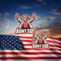 Aunt Sue Middle Finger Trump Rally Funny Stickers