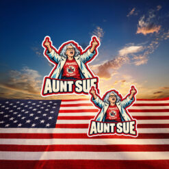 Aunt Sue Middle Finger Trump Rally Funny Stickers