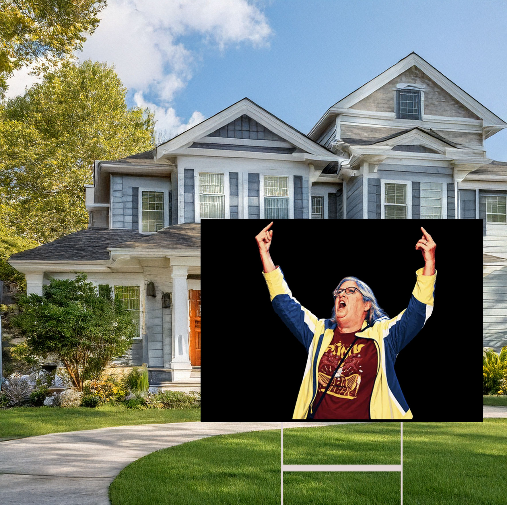 Aunt Sue Middle Finger Trump Rally Yard Sign