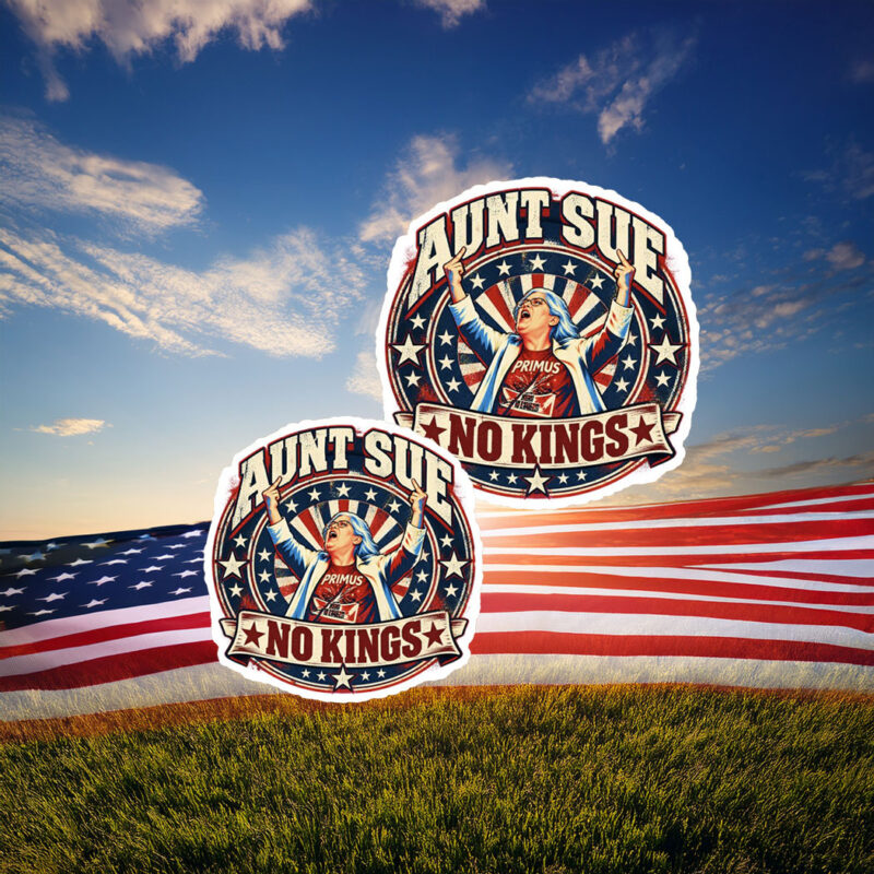 Aunt Sue No Kings Middle Finger Stickers