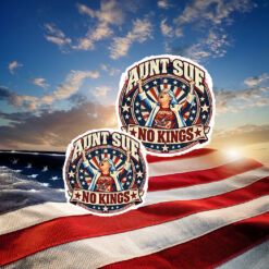 Aunt Sue No Kings Middle Finger Stickers