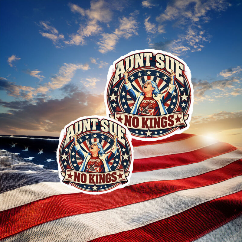 Aunt Sue No Kings Middle Finger Stickers