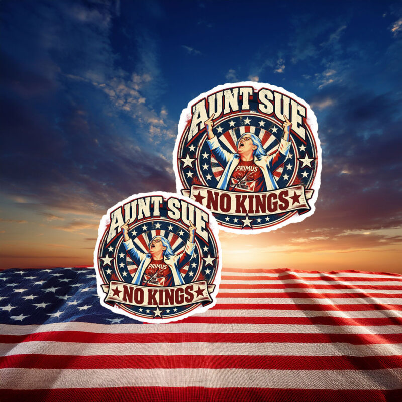 Aunt Sue No Kings Middle Finger Stickers