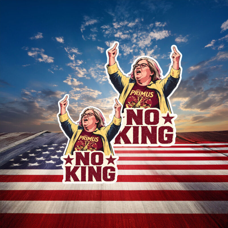 Aunt Sue No Kings Protest Stickers