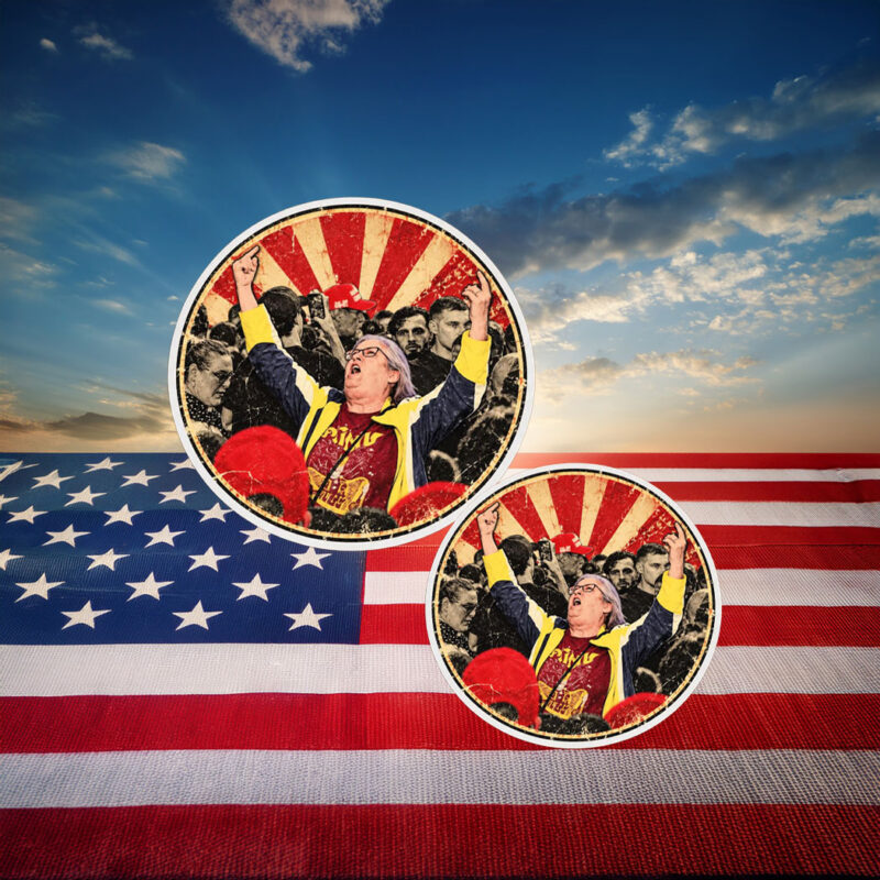 Aunt Sue Primus Middle Finger Trump Rally Sticker