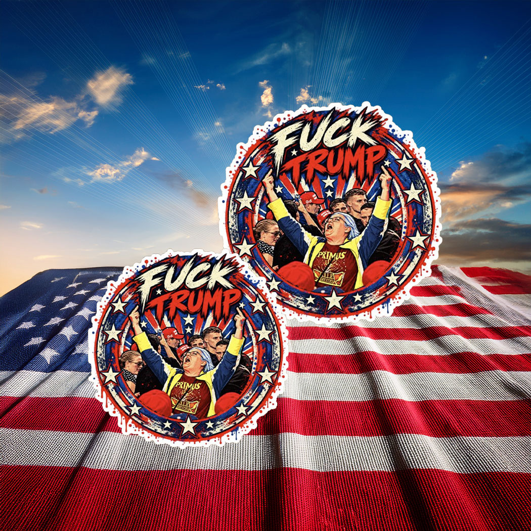 Fuck Trump Middle Finger Political Sticker