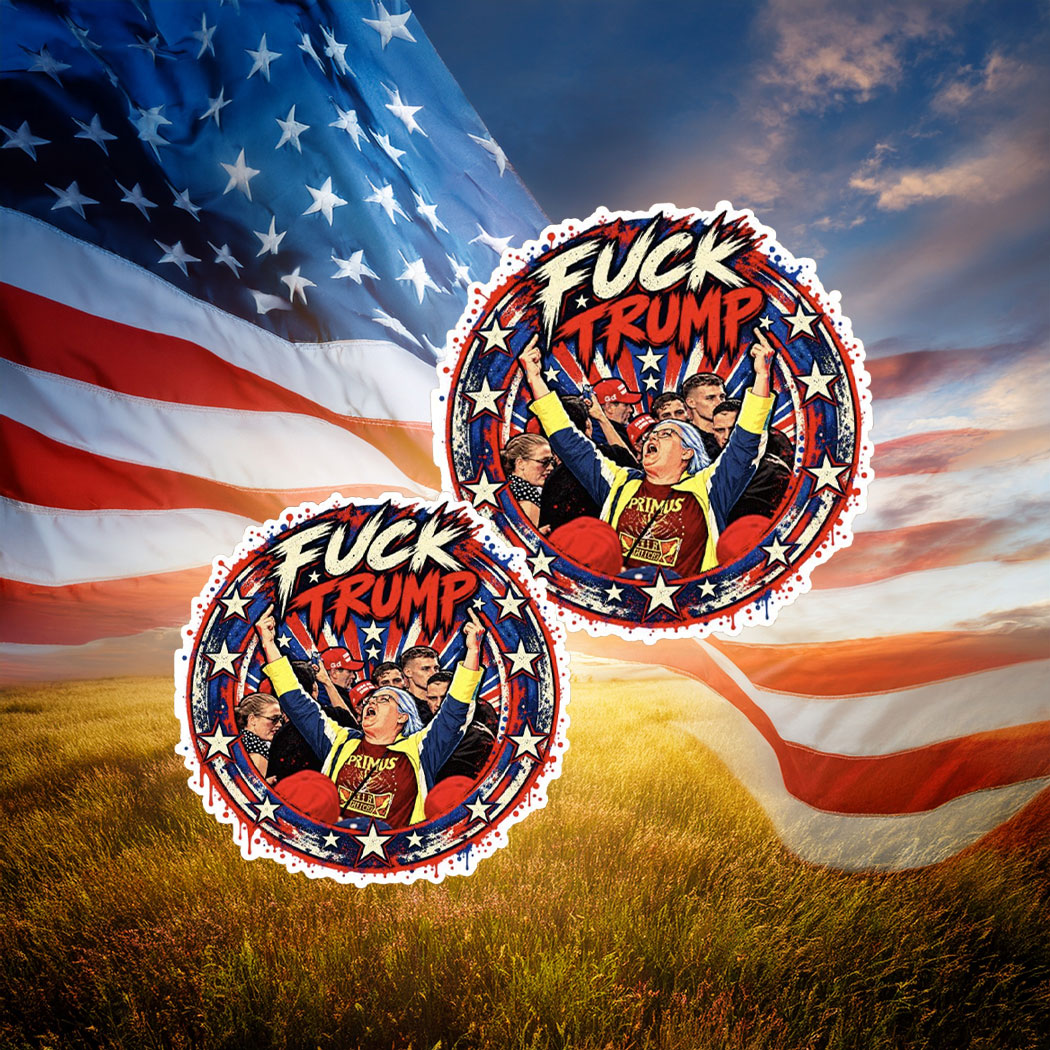 Fuck Trump Middle Finger Political Sticker