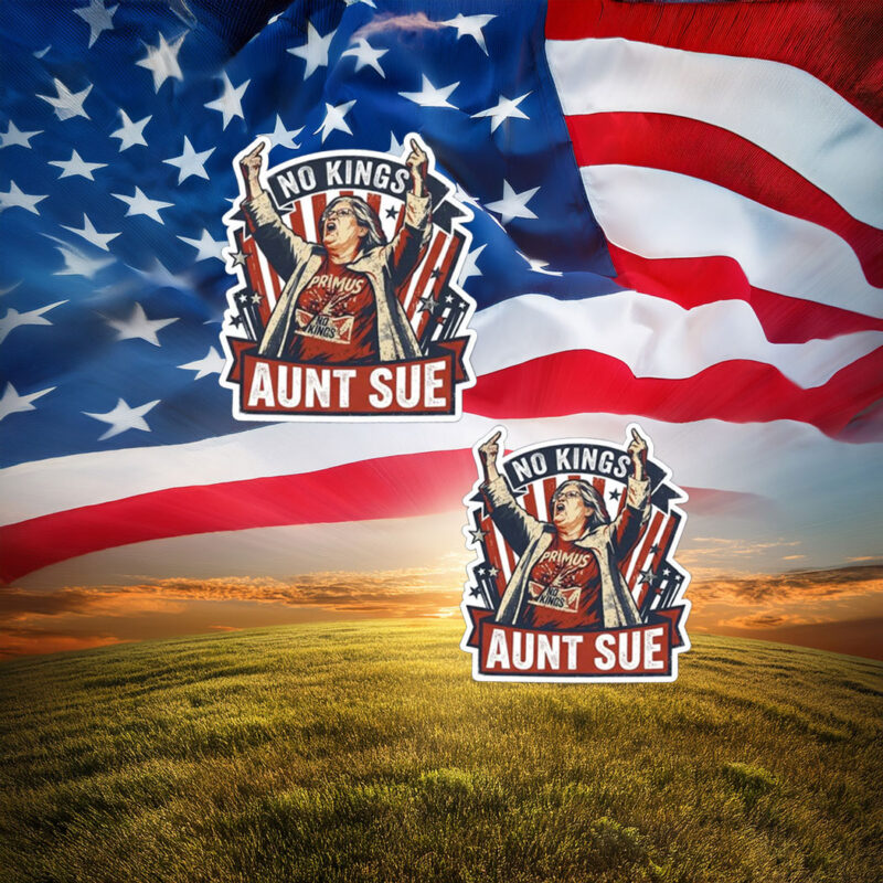 No Kings Aunt Sue Political Protest Sticker
