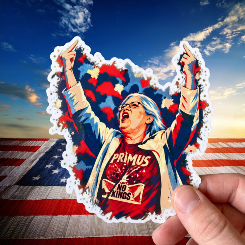 Primus Aunt Sue No Kings Protest Stickers