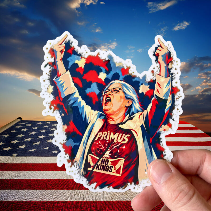 Primus Aunt Sue No Kings Protest Stickers
