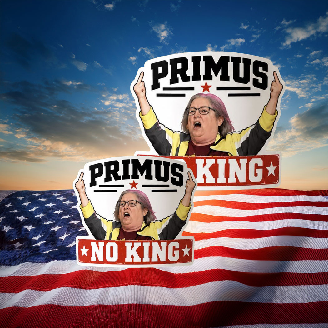 Primus No Kings Anti Trump Middle Finger Sticker