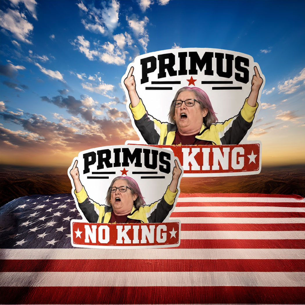 Primus No Kings Anti Trump Middle Finger Sticker