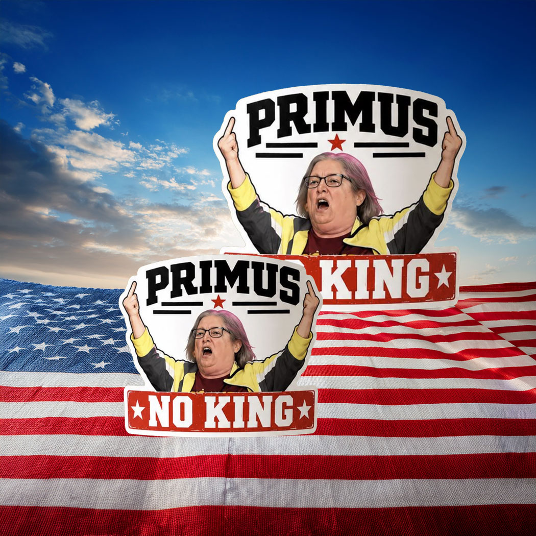 Primus No Kings Anti Trump Middle Finger Sticker