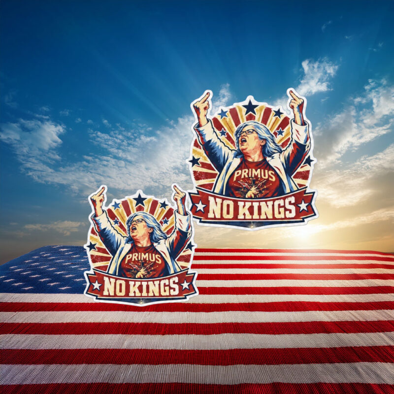 Primus No Kings Middle Finger Trump Rally Sticker